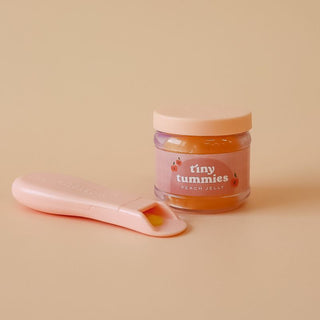 Tiny Harlow Tiny Tummies Peach Jelly Food Jar & Spoon Set