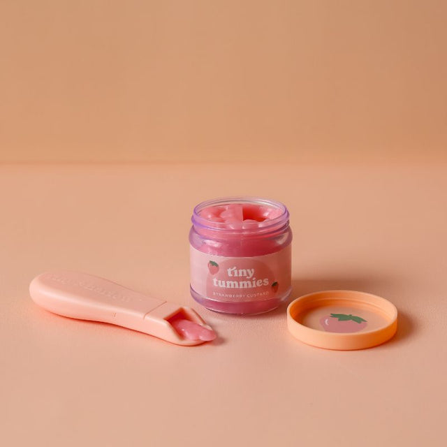 Tiny Harlow Tiny Tummies Strawberry Custard Food Jar & Spoon Set