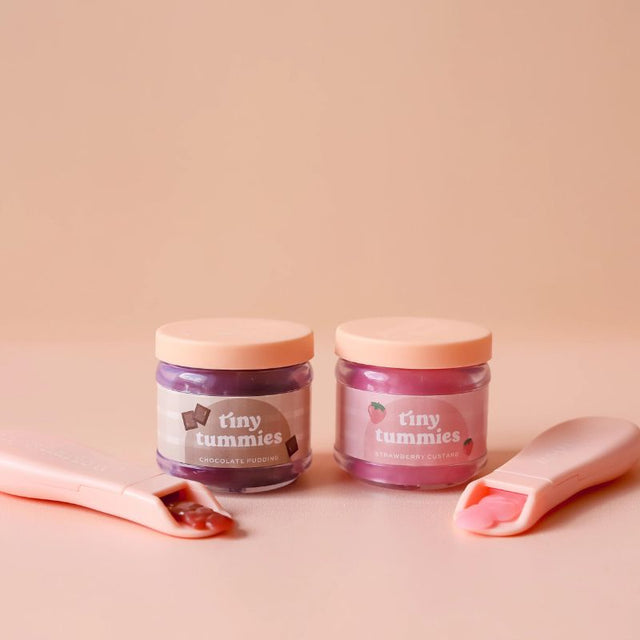 Tiny Harlow Tiny Tummies Strawberry Custard Food Jar & Spoon Set