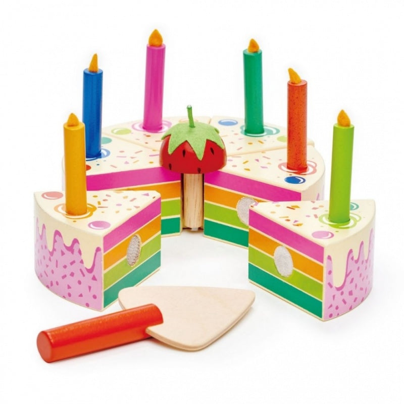 Tender Leaf Wooden Rainbow Birthday Cake Toy