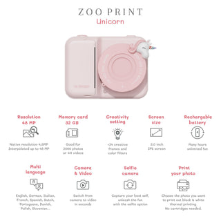 Zoofamily Zoo Print Digital Camera - Unicorn