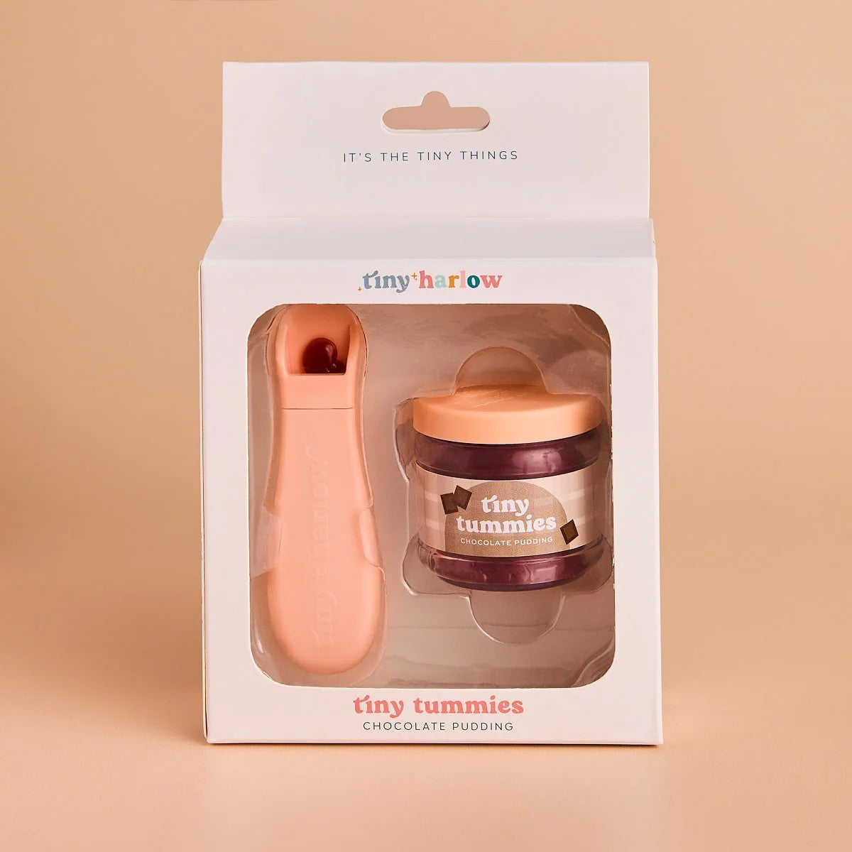 Tiny Harlow Tiny Tummies Chocolate Pudding Food Jar & Spoon Set