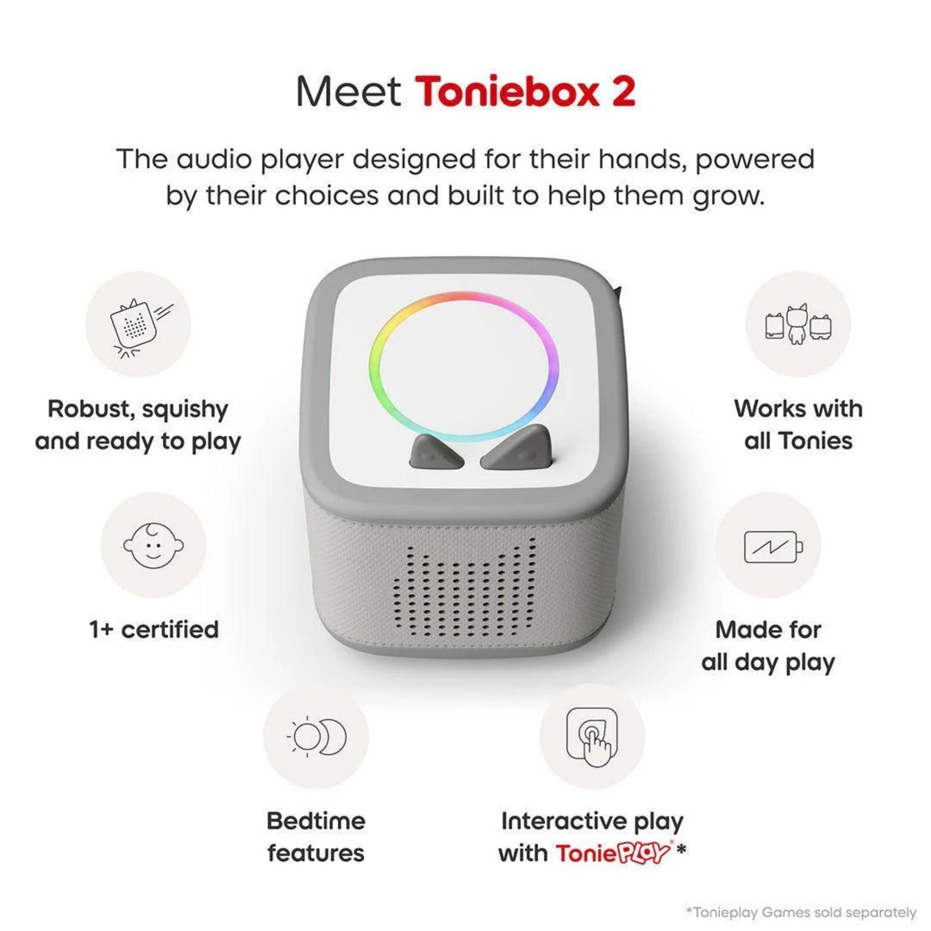 Tonies Toniebox 2 Starter Set - Moon Grey