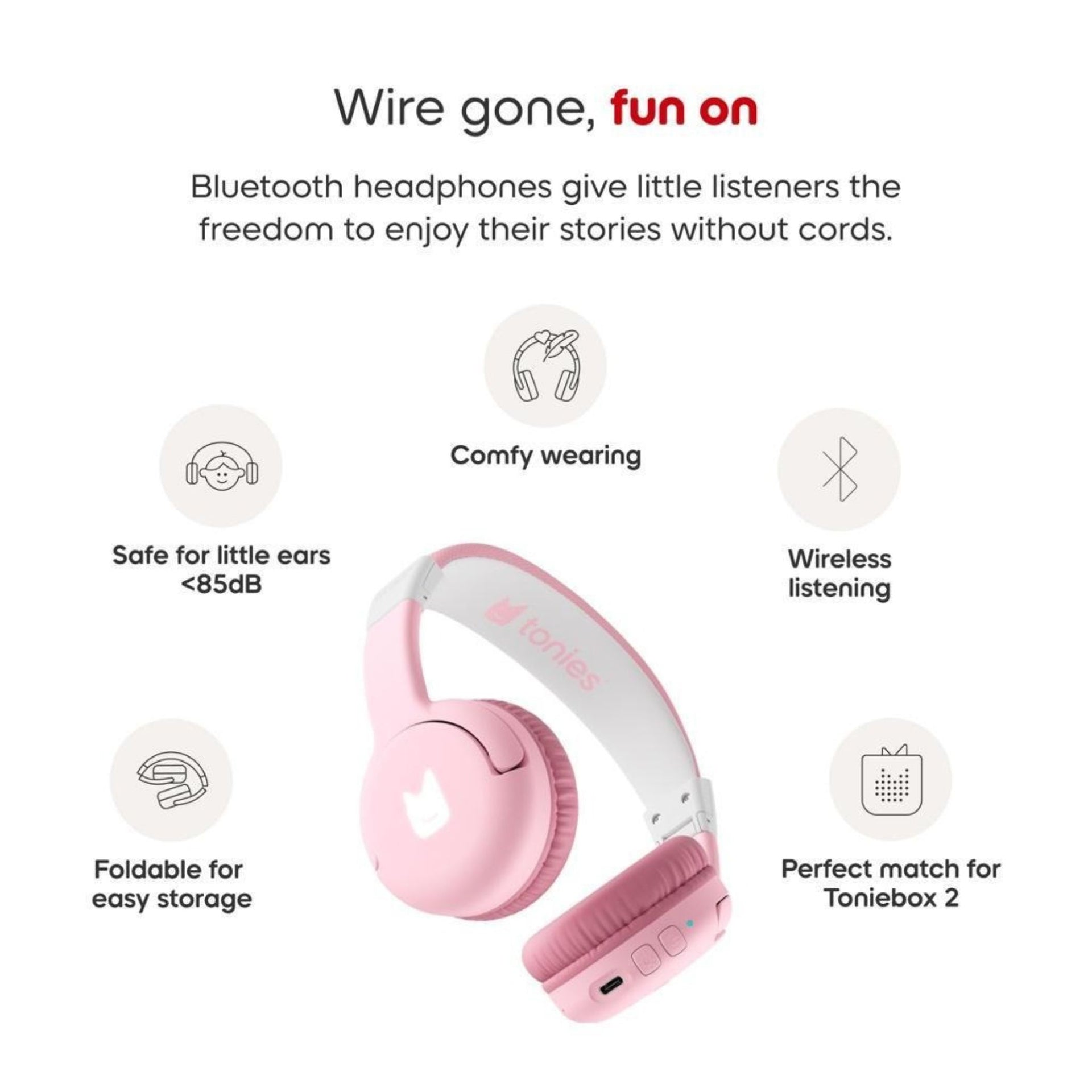 Tonies Bluetooth Headphones - Cloud Pink