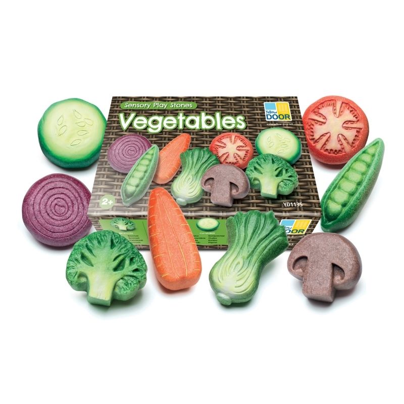 Sensory Play Stones Vegetables