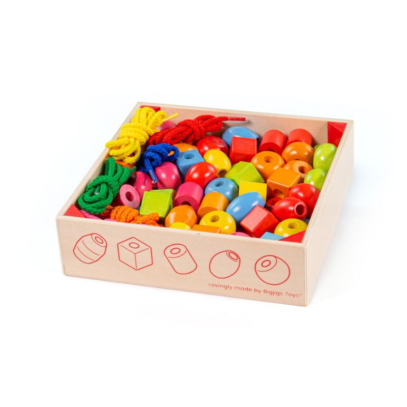 Wooden Lacing Beads Crate