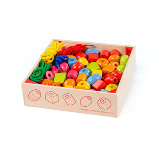 Bigjigs Toys Wooden Lacing Beads Crate