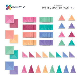 Connetix Magnetic Tiles 64 Piece Pastel Starter Pack