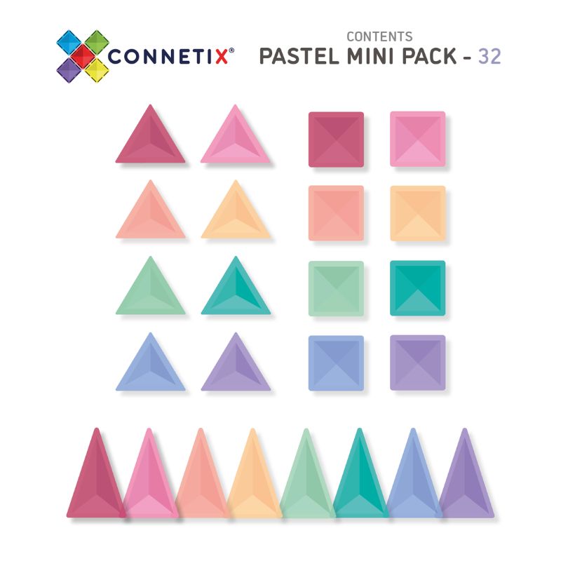 Connetix Tiles - 32 Piece Pastel Mini Pack