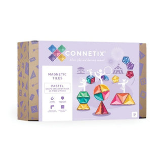 Connetix Magnetic Tiles 48 Piece Pastel Shape Expansion Pack
