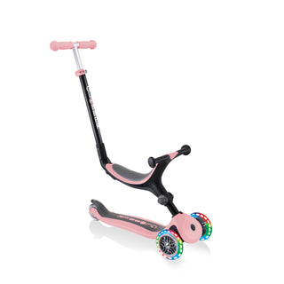 Globber Go Up Foldable Scooter With Lights - Pastel Pink