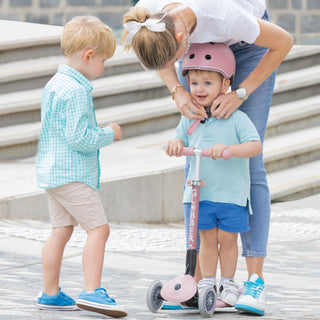 Globber Junior Foldable Lights Ecologic Scooter - Berry