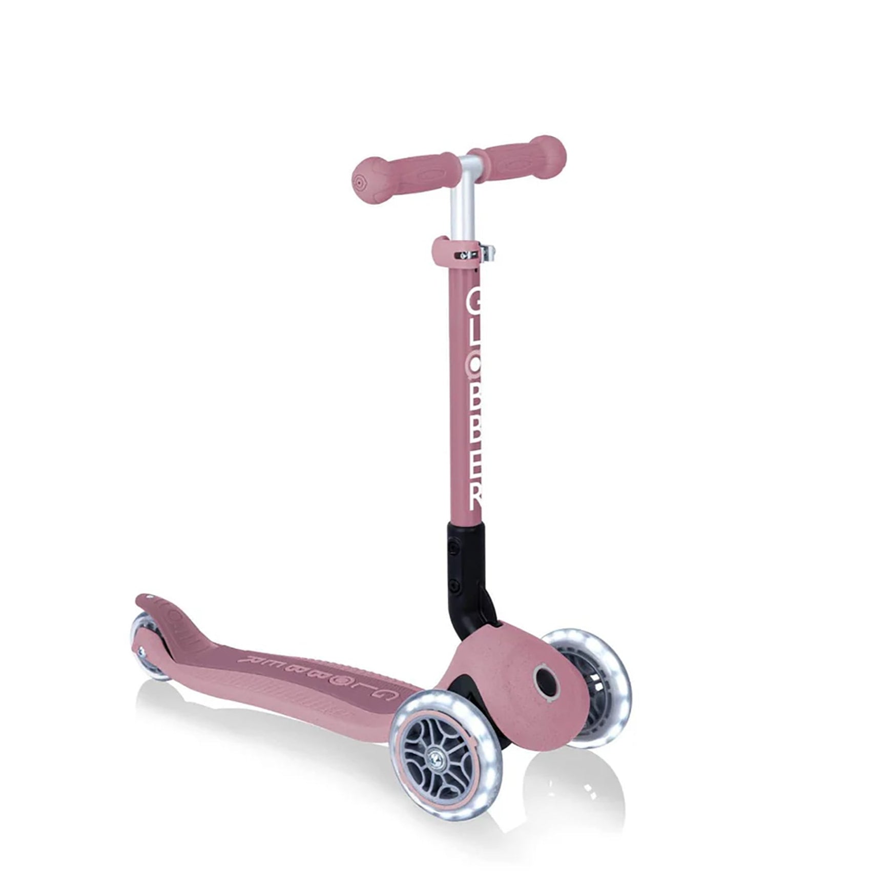 Globber Junior Foldable Lights Ecologic Scooter - Berry