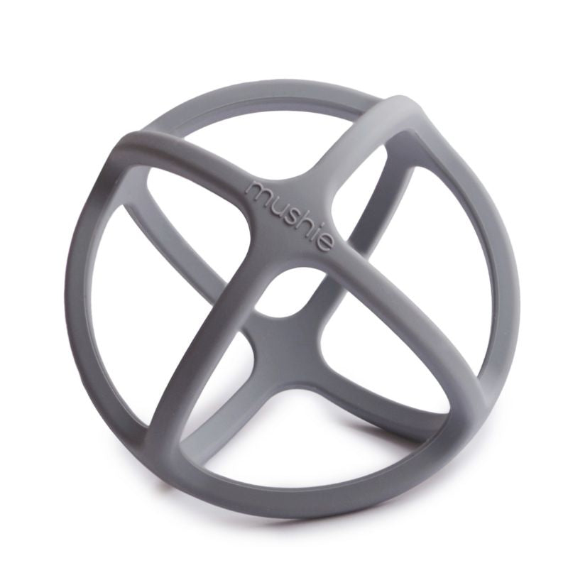 Mushie Teether Ball - Dove Grey