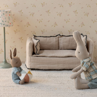 Maileg Baby Rabbit Micro Set- Brown/Blue