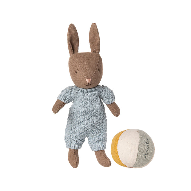 Maileg Baby Rabbit Micro Set- Brown/Blue