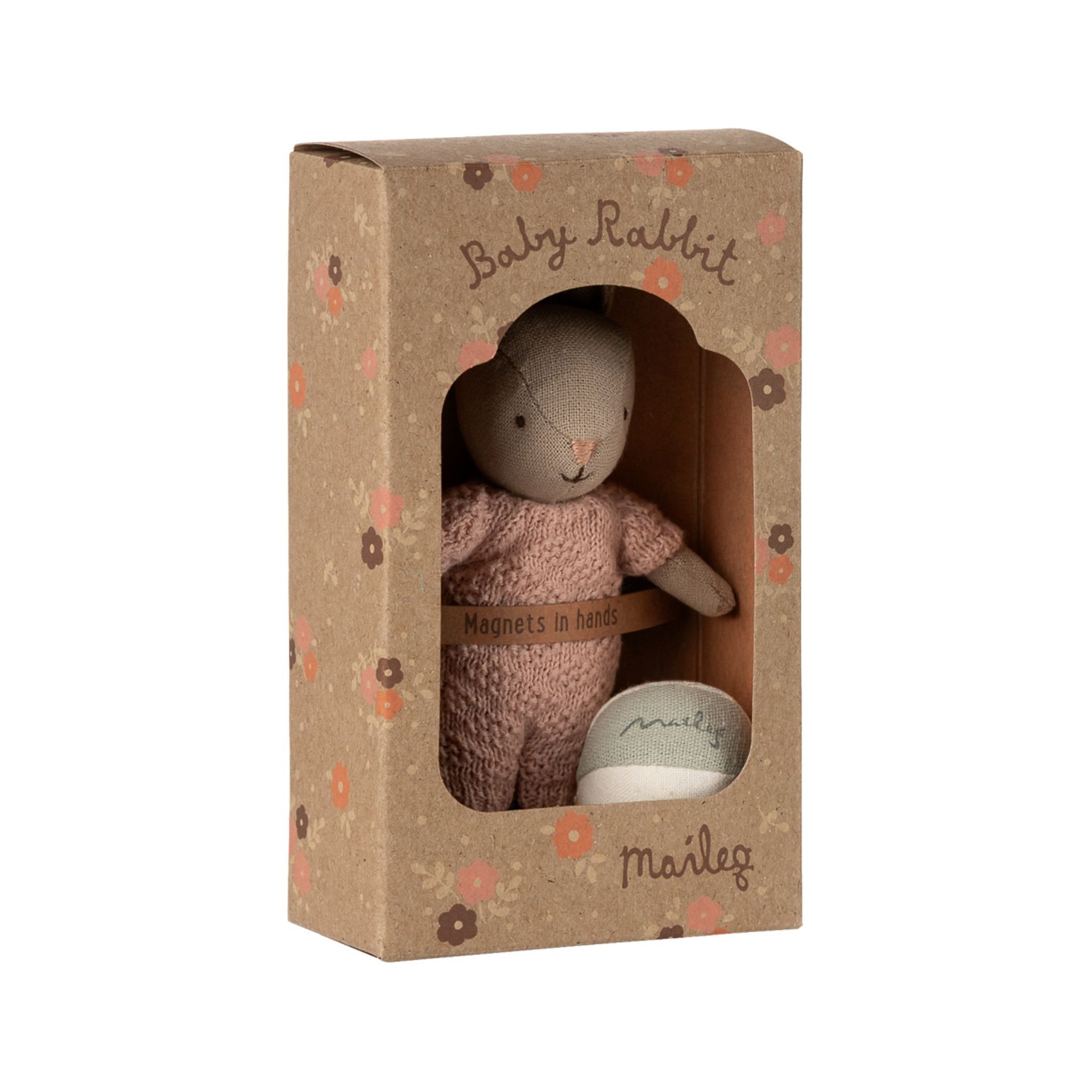 Maileg Baby Rabbit Micro Set - Sand/Rose