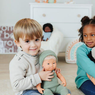 Miniland Doll Knitted Overall & Beanie Hat - 38cm