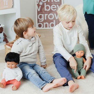 Miniland Doll Knitted Overall & Beanie Hat - 38cm