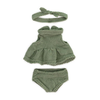 Miniland Doll Knitted Sage Dress - 21cm