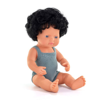 Miniland Black Haired Boy Doll - Poplar 38cm