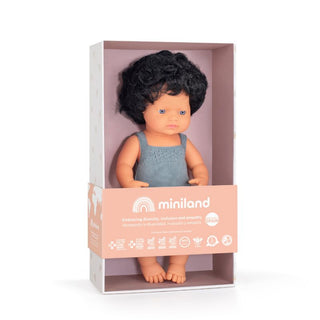 Miniland Black Haired Boy Doll - Poplar 38cm