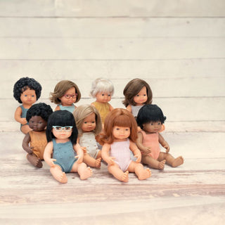 Miniland Black Haired Boy Doll - Poplar 38cm