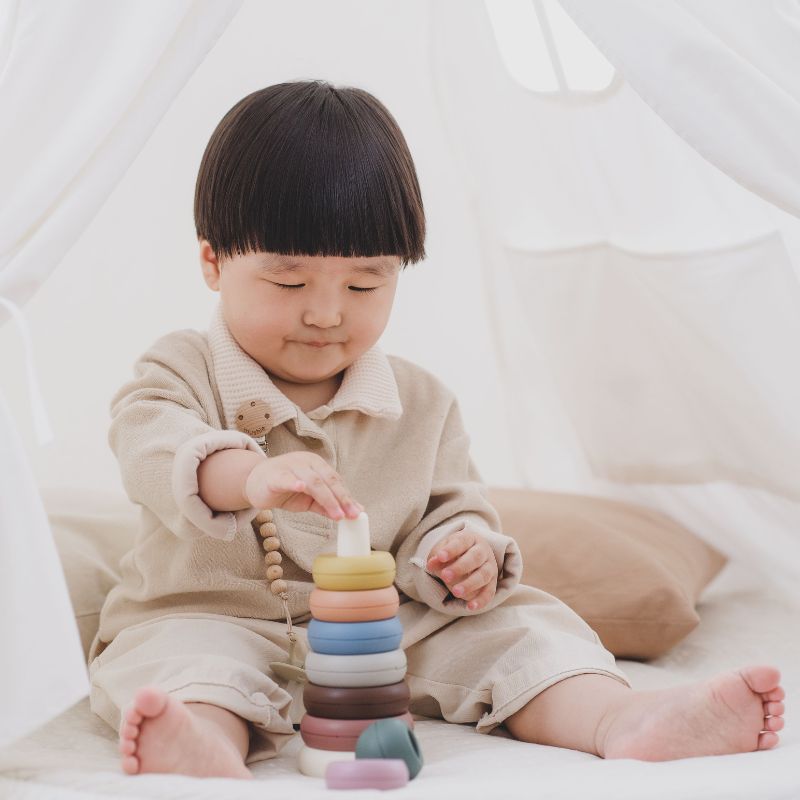 Mushie Stacking Ring Tower - Rustic