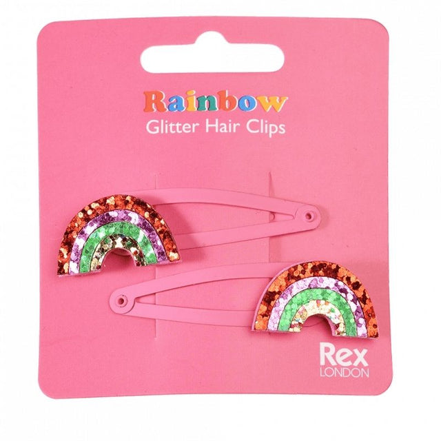Rex London Rainbow Glitter Hair Clips
