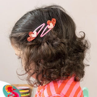 Rex London Love Hearts Glitter Hair Clips