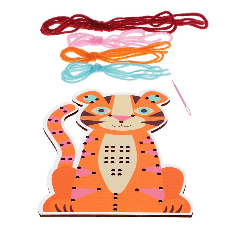 Rex London - Learn To Sew Wooden Hand-Stitch Set Tiger