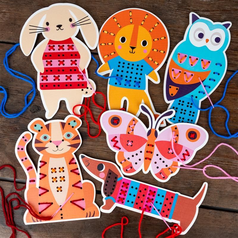 Rex London - Learn To Sew Wooden Hand-Stitch Set Tiger