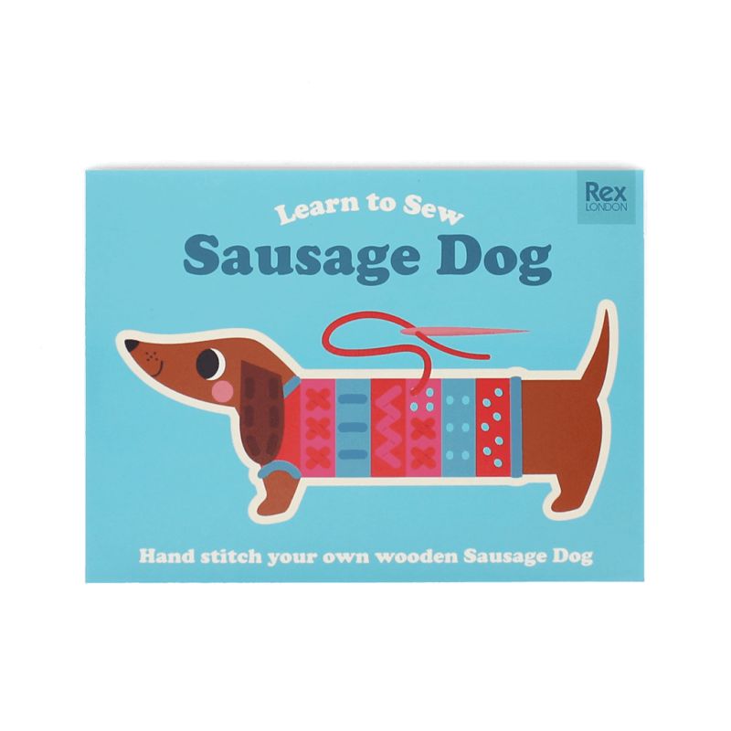 Rex London - Learn To Sew Wooden Hand-Stitch Set Sausage Dog