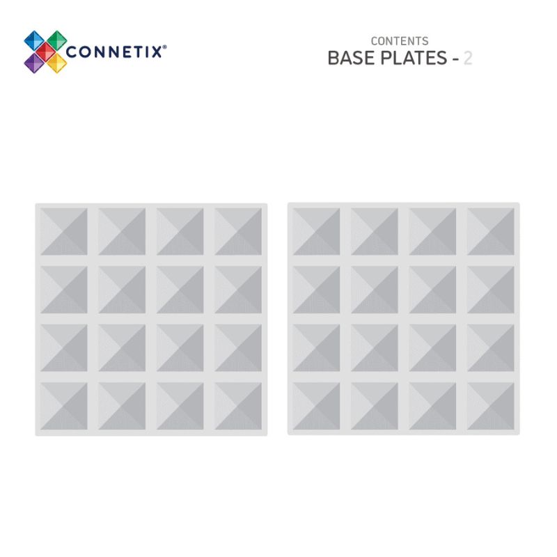 Connetix Tiles - 2 Piece Base Plate Pack - Clear