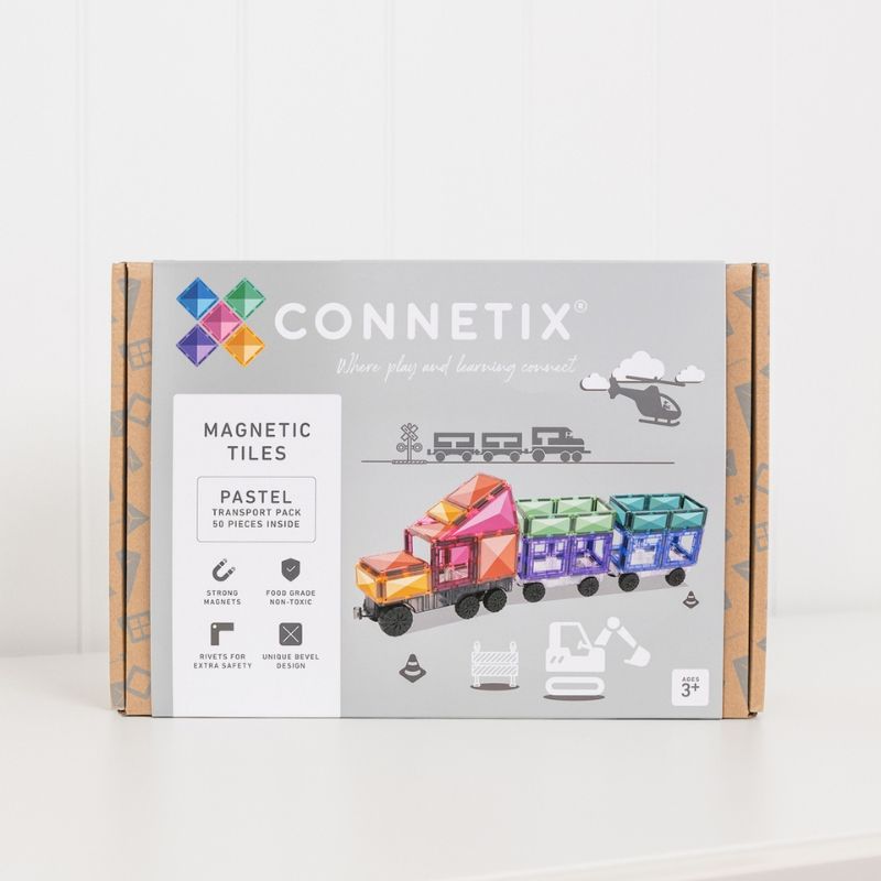 Connetix Tiles - 50 Piece Pastel Transport Pack