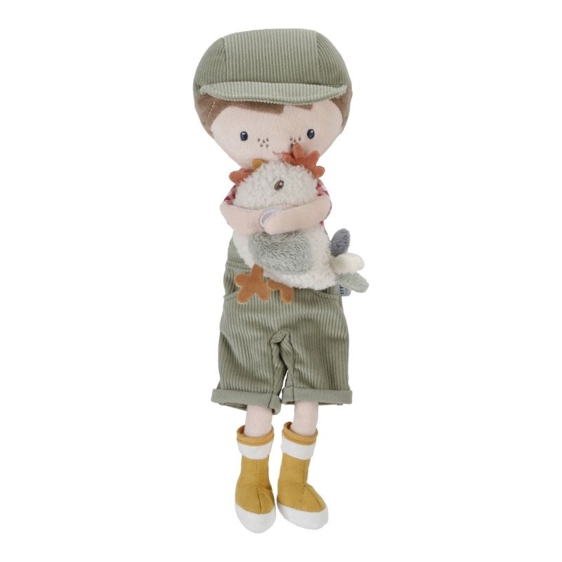 Little Dutch Cuddle Doll Farmer Jim With Chicken - 35cm