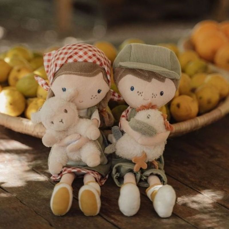 Little Dutch Cuddle Doll Farmer Jim With Chicken - 35cm