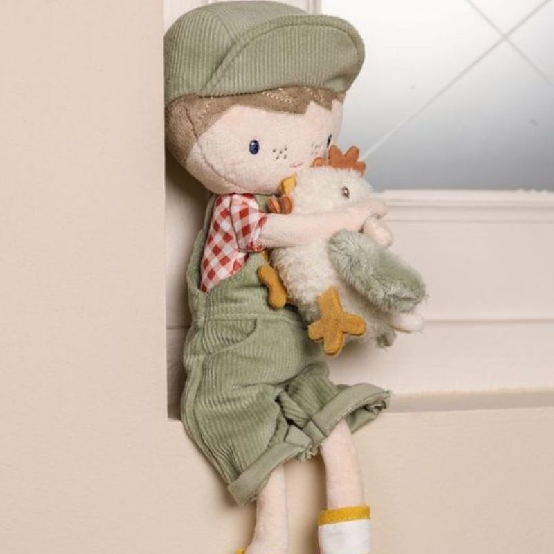 Little Dutch Cuddle Doll Farmer Jim With Chicken - 35cm