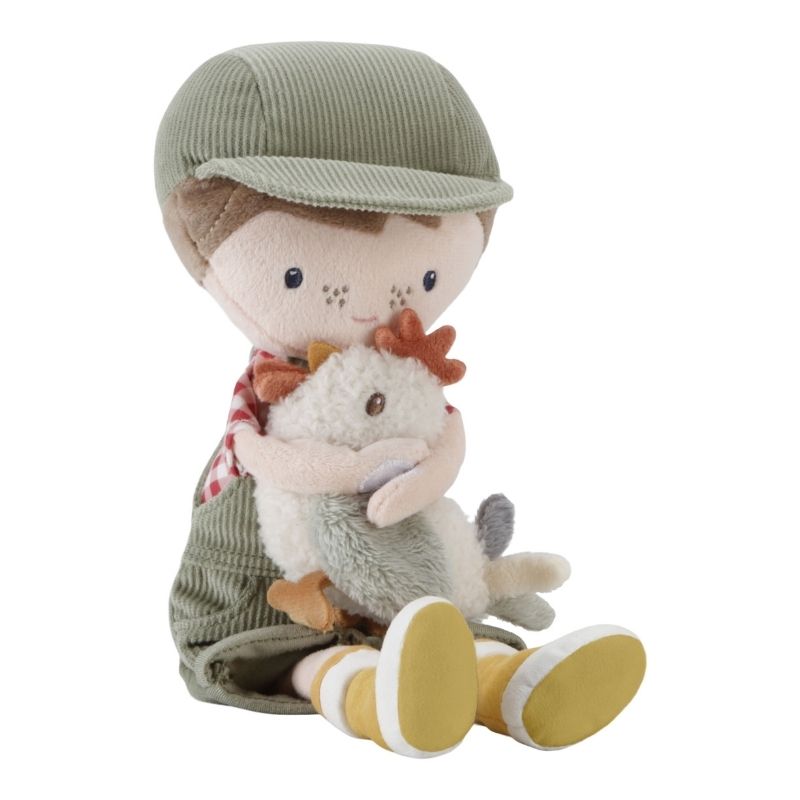 Little Dutch Cuddle Doll Farmer Jim With Chicken - 35cm