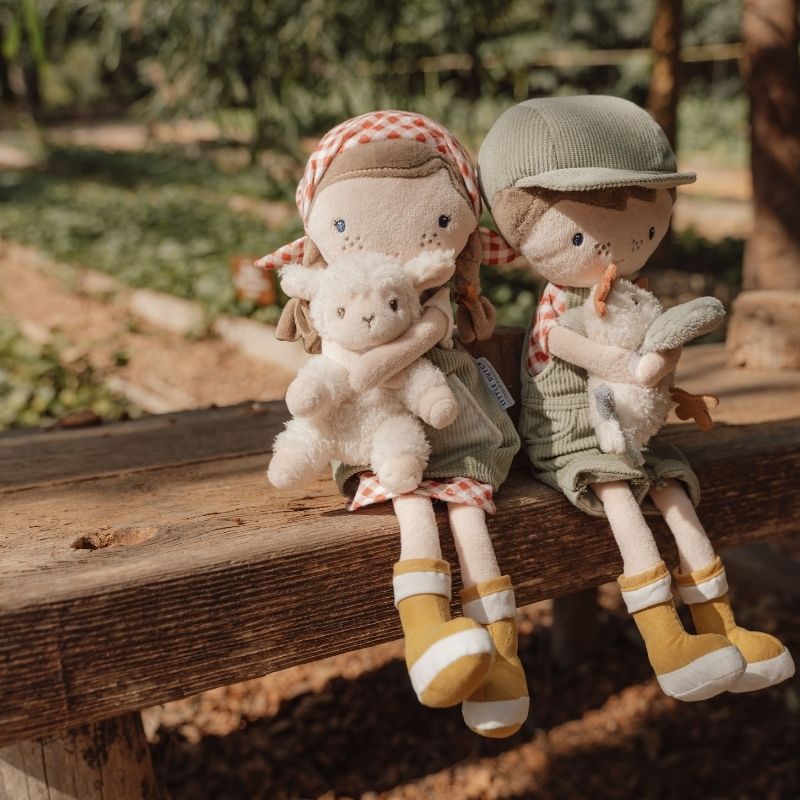 Little Dutch Cuddle Doll Farmer Rosa With Sheep - 35cm