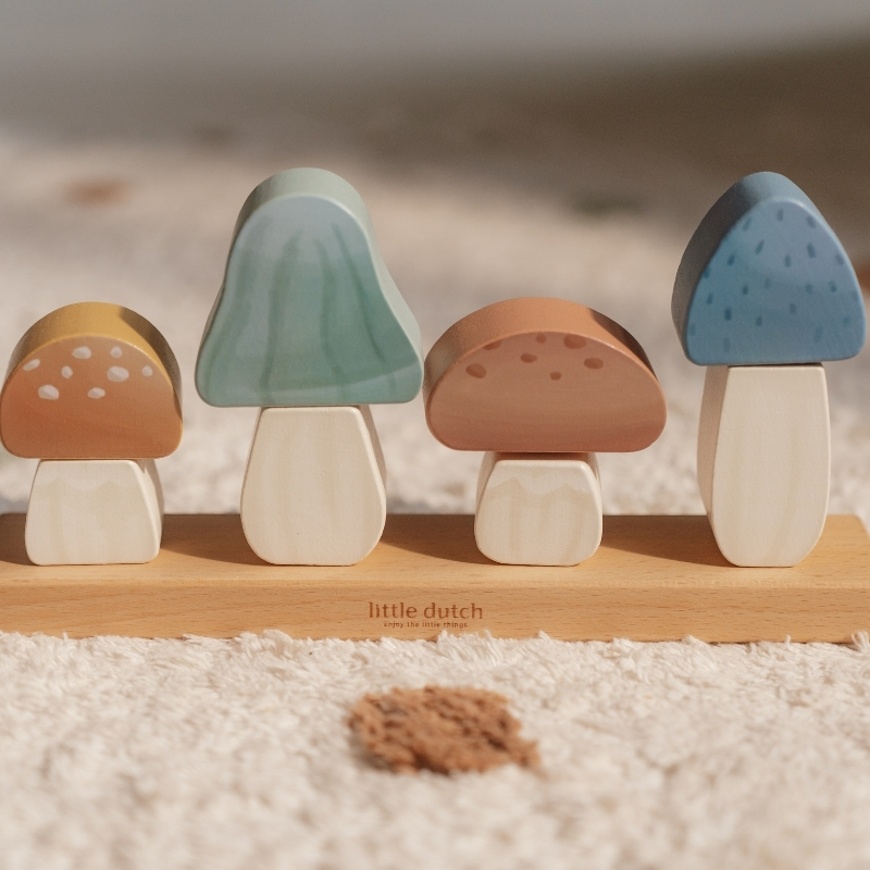 Little Dutch Mushrooms Stacking Puzzle - Forest Friends