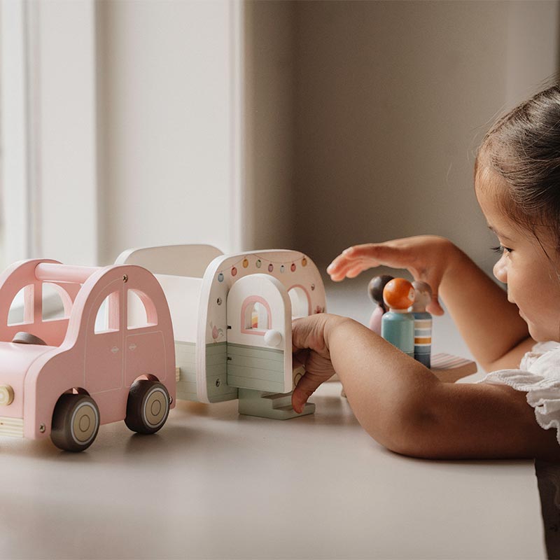 Little Dutch Toy Car with Caravan