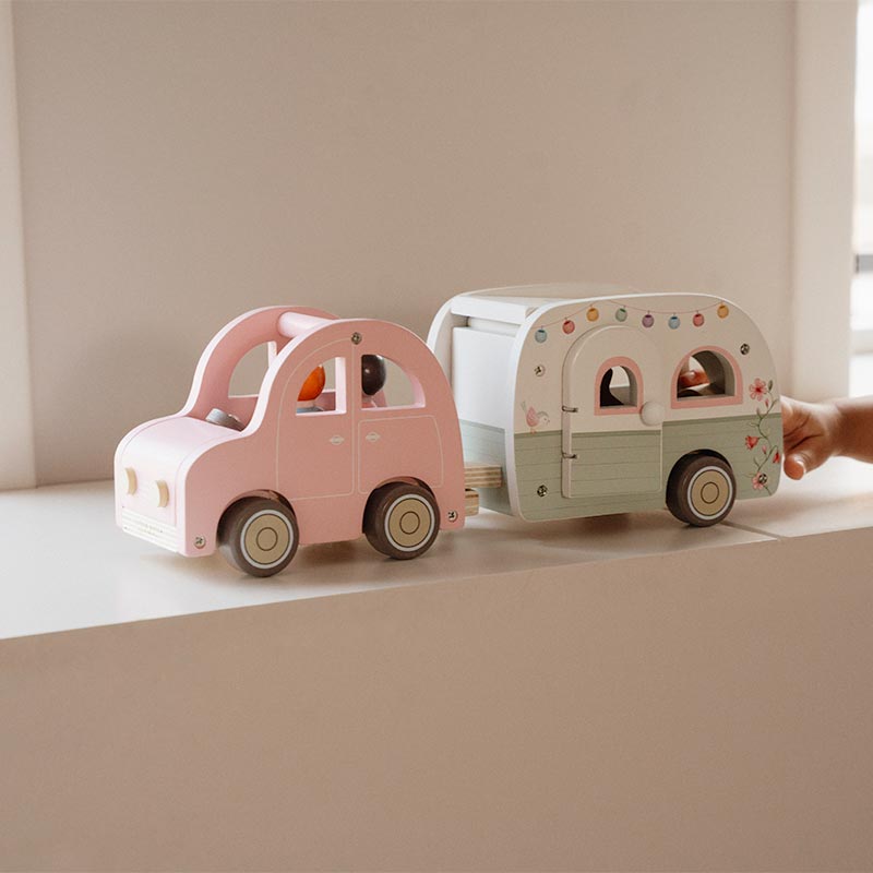 Little Dutch Toy Car with Caravan