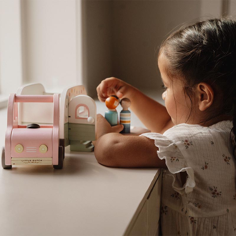 Little Dutch Toy Car with Caravan