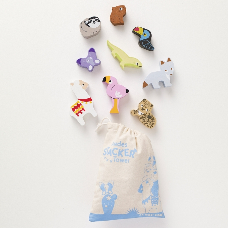 Le Toy Van Andes Stacking Animals & Bag