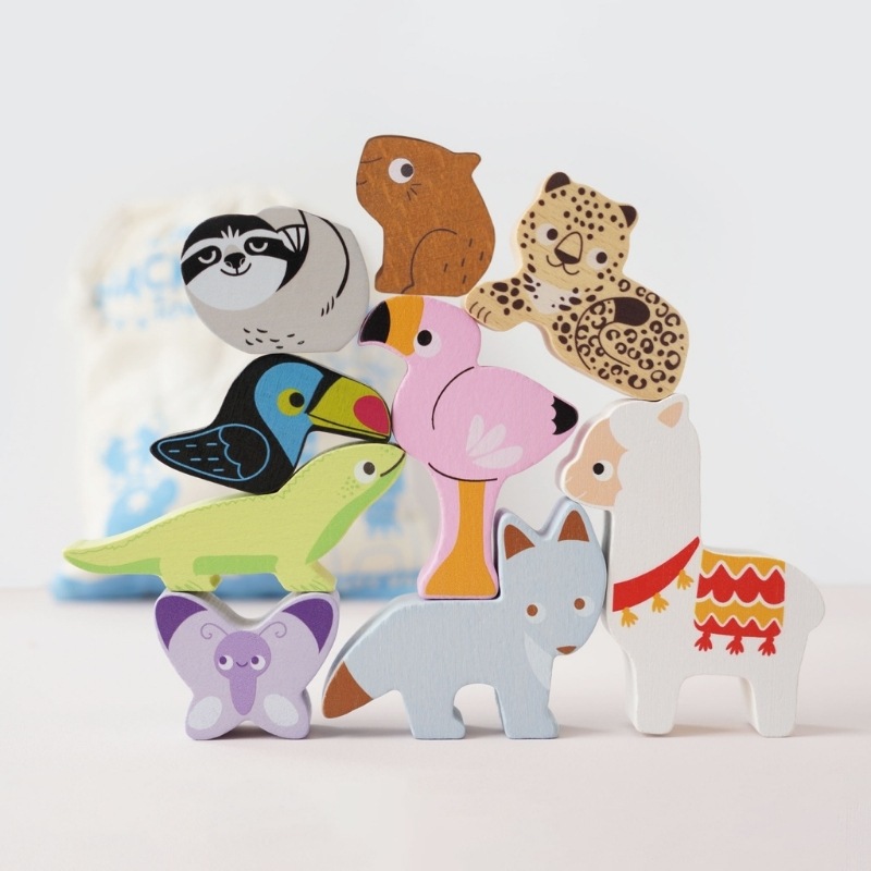 Le Toy Van Andes Stacking Animals & Bag