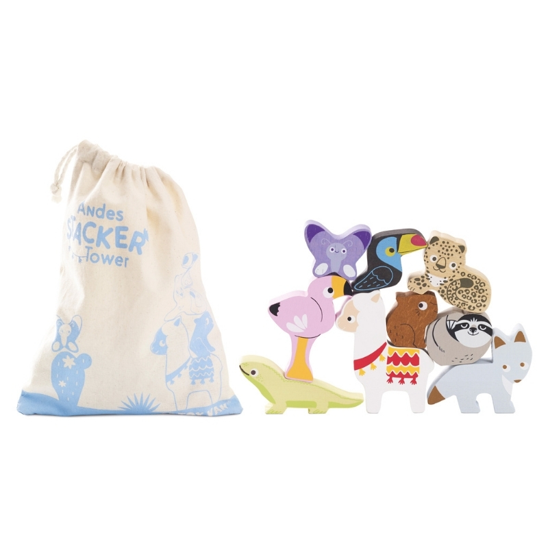 Le Toy Van Andes Stacking Animals & Bag