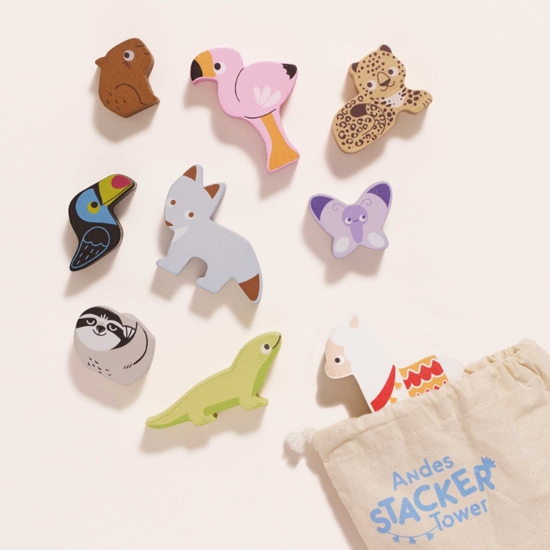 Le Toy Van Andes Stacking Animals & Bag