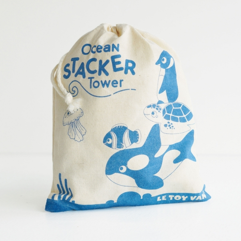 Le Toy Van Ocean Stacking Animals & Bag