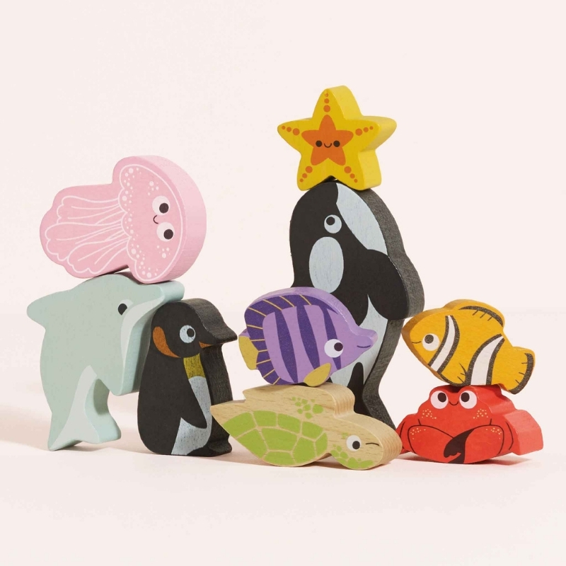 Le Toy Van Ocean Stacking Animals & Bag